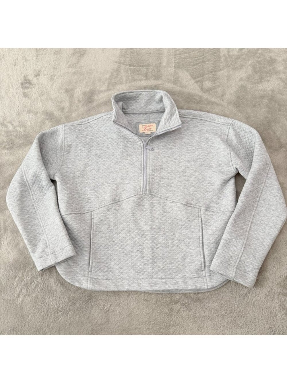 Marine Layer Gray Pullover Sweatshirt Womens SMALL Quarter Zip Long Sleeve